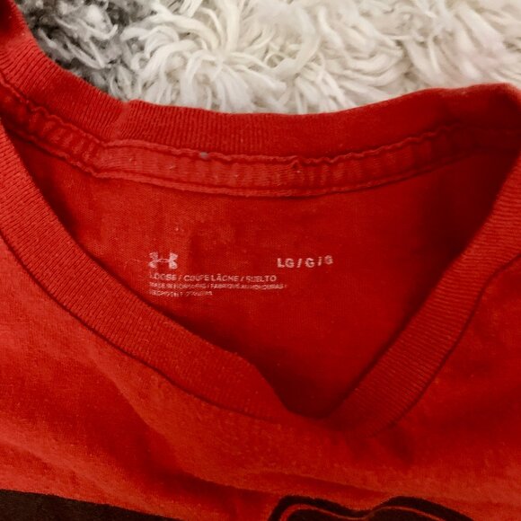 Under Armour Tee The Only Way Is Through Men’s Large Orange UA Running Outdoor - Picture 3 of 5